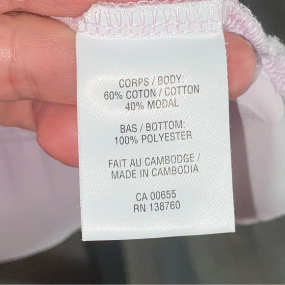 Ricki’s Lilac tank with decorative ruffles and sheer bottom. Size M Petite. - Picture 3 of 4